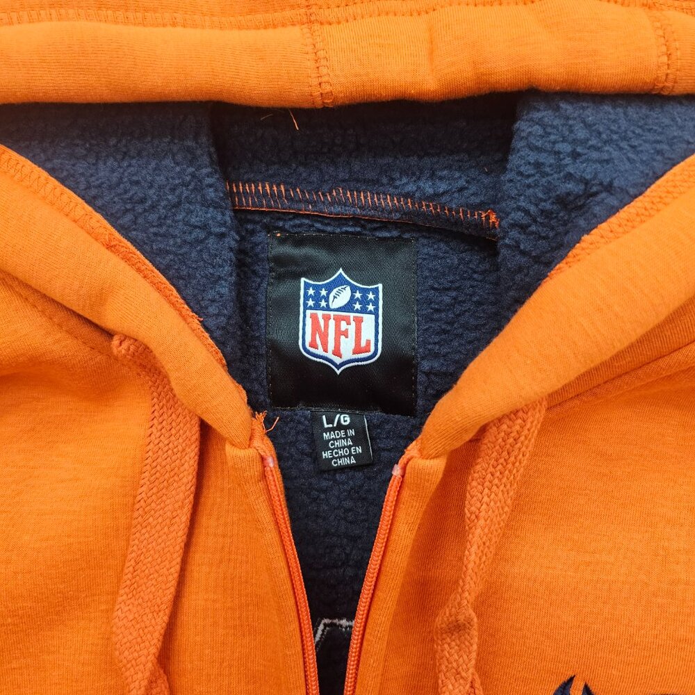 NFL Denver Broncos team apparel full zip hoody mens Large embordered spell out - Picture 2 of 12